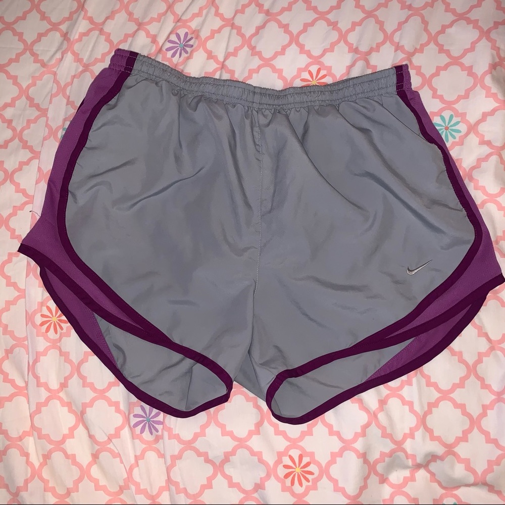 NIKE Gray purple dri fit shorts